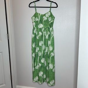 SUNDAYUP a-line midi‎ dress in jayde floral green